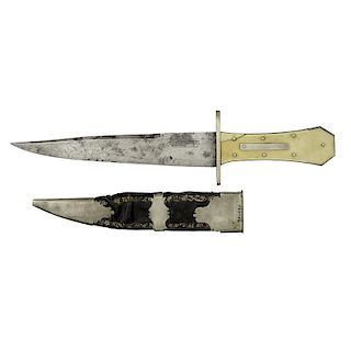 Coffin Handle Arkansas Toothpick Bowie Knife by W.S. Butcher