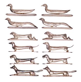 (12) FRENCH SILVERPLATE ANIMAL-FORM KNIFE RESTS