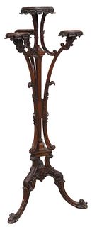 ROCCO STYLE MAHOGANY FOUR-TIER PEDESTAL STAND