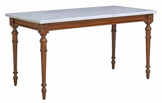 LOUIS XVI STYLE MARBLE-TOP COFFEE TABLE