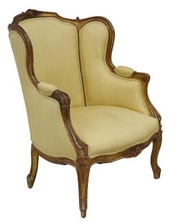 LOUIS XV STYLE GILTWOOD WINGBACK BERGERE
