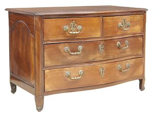 FRENCH LOUIS XIV STYLE WALNUT FOUR-DRAWER COMMODE