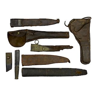 Assorted Bowie Knife Scabbards & Holsters, Lot of Eight