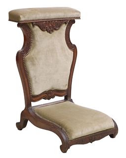 FRENCH NAPOLEON III PERIOD UPHOLSTERED PRIE-DIEU