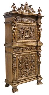 RENAISSANCE REVIVAL WELL-CARVED CUPBOARD