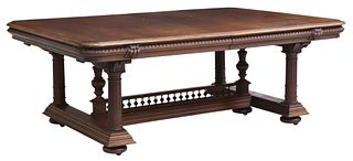 FRENCH RENAISSANCE REVIVAL WALNUT EXTENSION TABLE