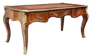 FRENCH LOUIS XV STYLE MARQUETRY BUREAU PLAT