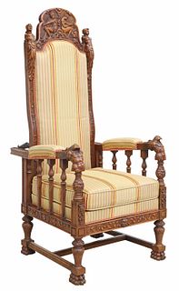 FRENCH NEOCLASSICAL UPHOLSTERED RECLINING ARMCHAIR