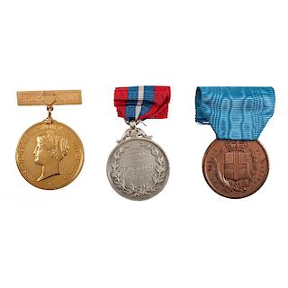 Presidential Gold Medal Presented to English Boatman John Webb for Lifesaving, Plus Others