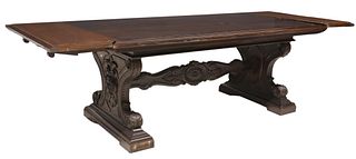 ITALIAN RENAISSANCE REVIVAL CARVED EXTENSION TABLE