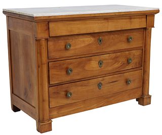 FRENCH EMPIRE STYLE FRUITWOOD FOUR-DRAWER COMMODE