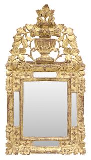 FRENCH REGENCE STYLE GILTWOOD MIRROR, 19TH C.