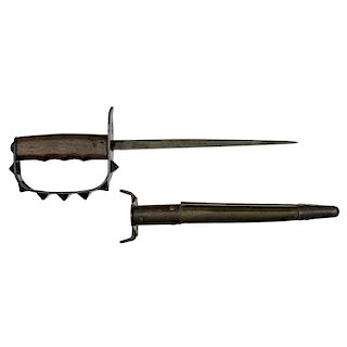 US WWI LF&C Model 1917 Trench Knife and Scabbard