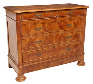 LOUIS PHILIPPE PERIOD MATCHED-VENEER COMMODE