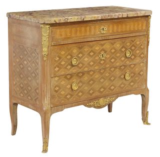 FRENCH TRANSITIONAL-STYLE ORMOLU-MONTED COMMODE