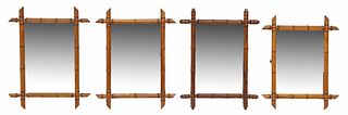 (4) FRENCH FAUX BAMBOO TURNED MIRRORS