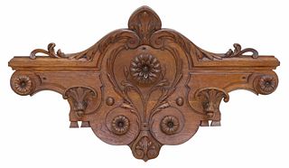 FRENCH CARVED OAK WALL-MOUNTED HAT RACK