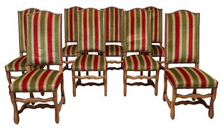 (8) FRENCH LOUIS XIV STYLE UPHOLSTERED SIDE CHAIRS