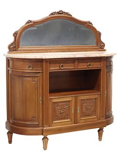 FRENCH MIRRORED MARBLE-TOP SERVER