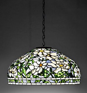 A decorative late 20th century hanging slag glass lamp shade
