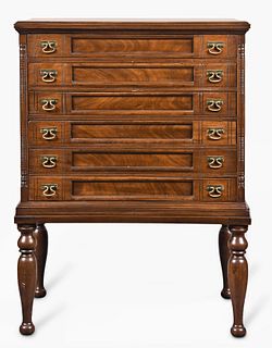 A turn of the 20th century mahogany collectors cabinet