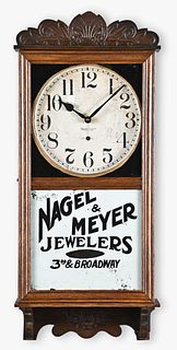 New Haven Clock Co. advertising clock for Nagel & Meyer Jewlers