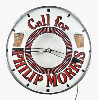 Electric advertising clock for Philip Morris