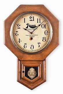 Waterbury Clock Co. rare barber shop advertising clock for Kramer Service Co