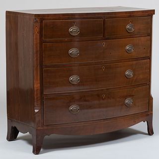 Federal Inlaid Mahogany Bow-Front Chest of Drawers