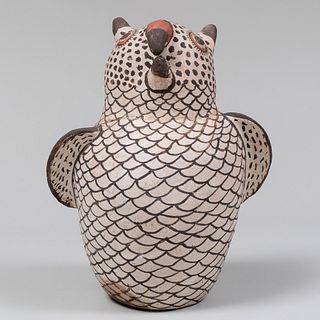 Zuni Painted Pottery Owl Effigy 