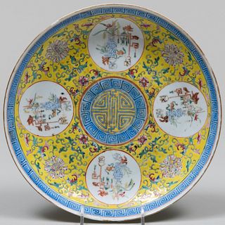 Chinese Yellow Ground Porcelain Dish
