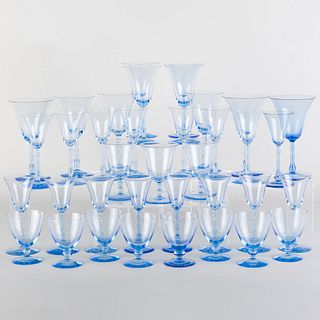 Set of Blue Glass Stemware