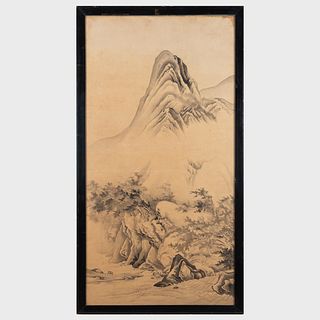 Chinese Scroll Painting of Mountains