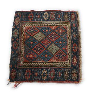 Antique Kurd Bag Face Oriental Wool Rug circa 1920, 24.25"L x 20"W