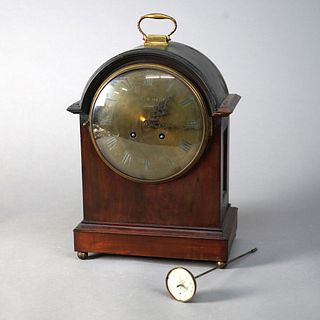Antique Mahogany & Brass Dial Bracket Clock John R. Hare Baltimore, 18th-19th C