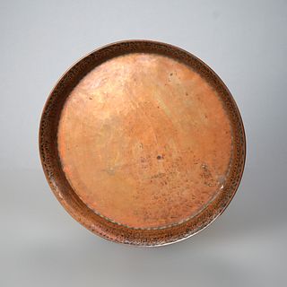 Antique Arts & Crafts Gustav Stickley Hammered Copper Tray, Signed circa 1900