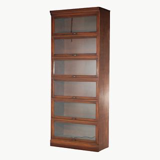 Arts & Crafts Barrister Style Mahogany Bookcase with Six Sections 20th C