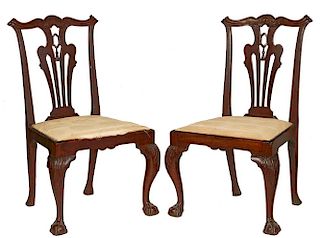 PAIR OF NEW YORK CHIPPENDALE CHAIRS