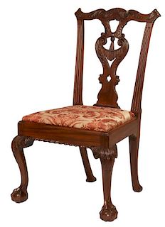 PERIOD CHIPPENDALE SIDE CHAIR