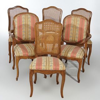 Set Of Six French Louis XIV Style Dining Chairs 20th C