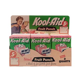 Vintage Kool-Aid Display and Packets, Fruit Punch
