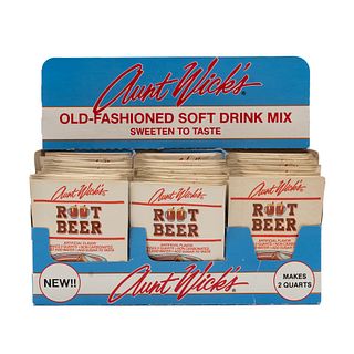 Vintage Aunt Wick's Root Beer Display and Packets