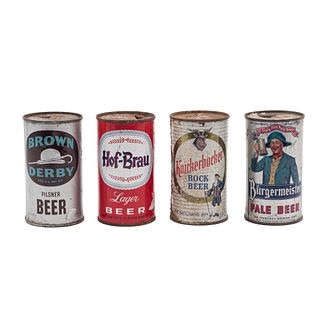 Four Flat Top Beer Cans
