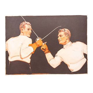 Painting, Frank Follmer, Fencing