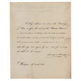 James K. Polk Document Signed as President