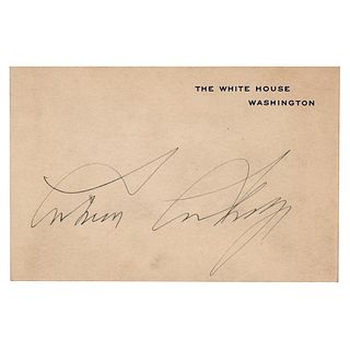 Calvin Coolidge Signed White House Card