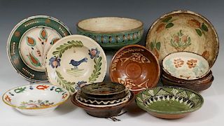 (16) EARTHENWARE POTTERY DISHES