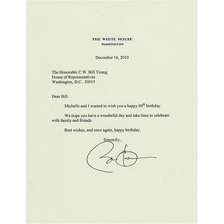 Barack Obama Typed Letter Signed as President