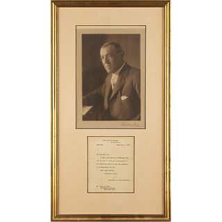 Woodrow Wilson Signed Photograph as President
