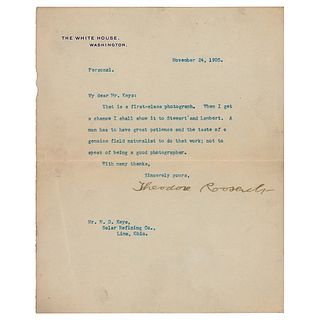 Theodore Roosevelt Typed Letter Signed as President on Nature Photography